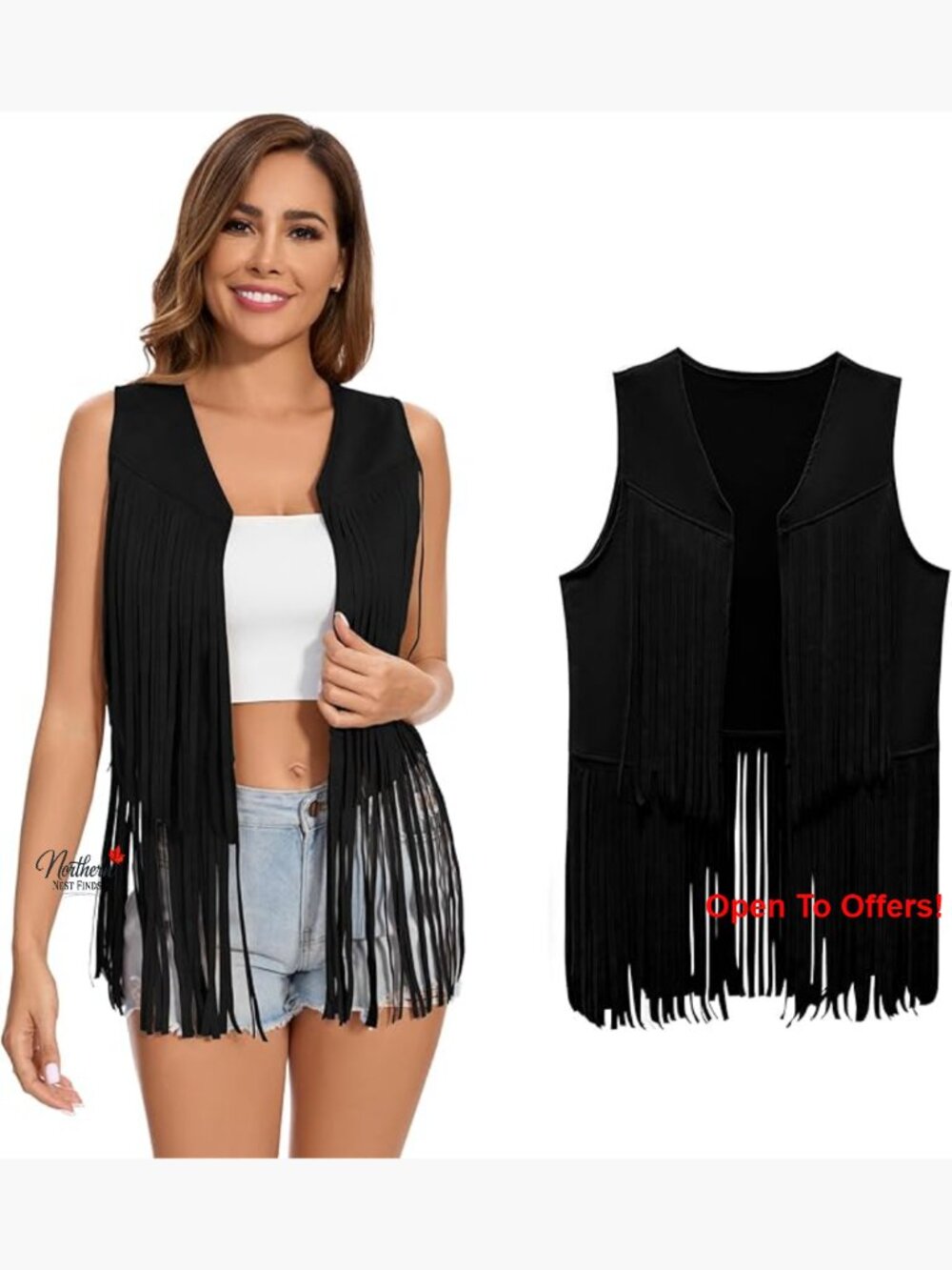 Faux Suede Fringe Vest Sleeveless Tassel Western Hippie Costume